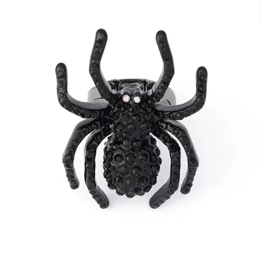 Betsey Johnson Faux-Stone Halloween Spider Cocktail Ring